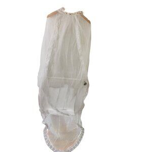 Unbranded Women's Long Wedding Veil Snap Train Lace Trim - OS